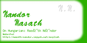 nandor masath business card